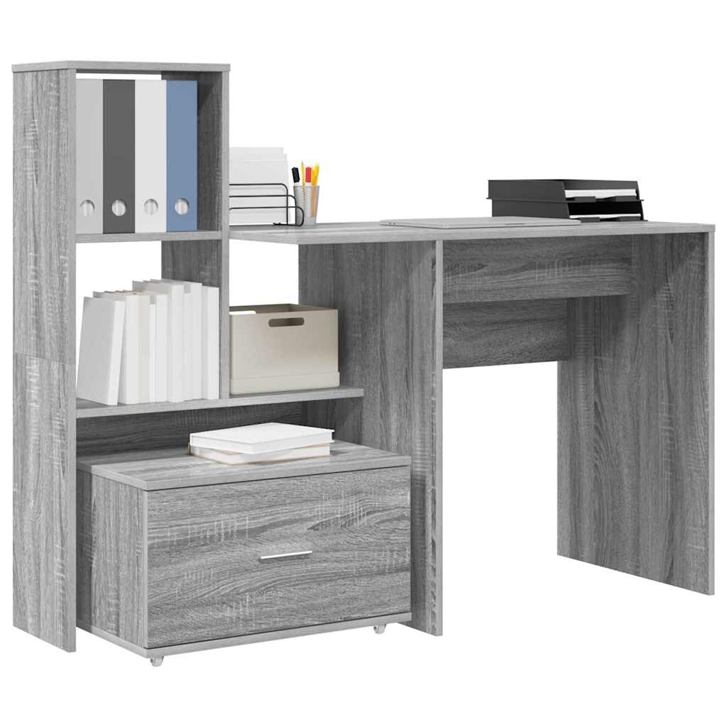 Schreibtisch Graues Sonoma Holzwerkstoff 131,5 x 50 x 106,5 cm