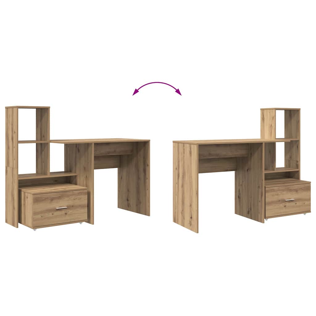 Schreibtisch Artisan-Eiche Holzwerkstoff 131,5 x 50 x 106,5 cm