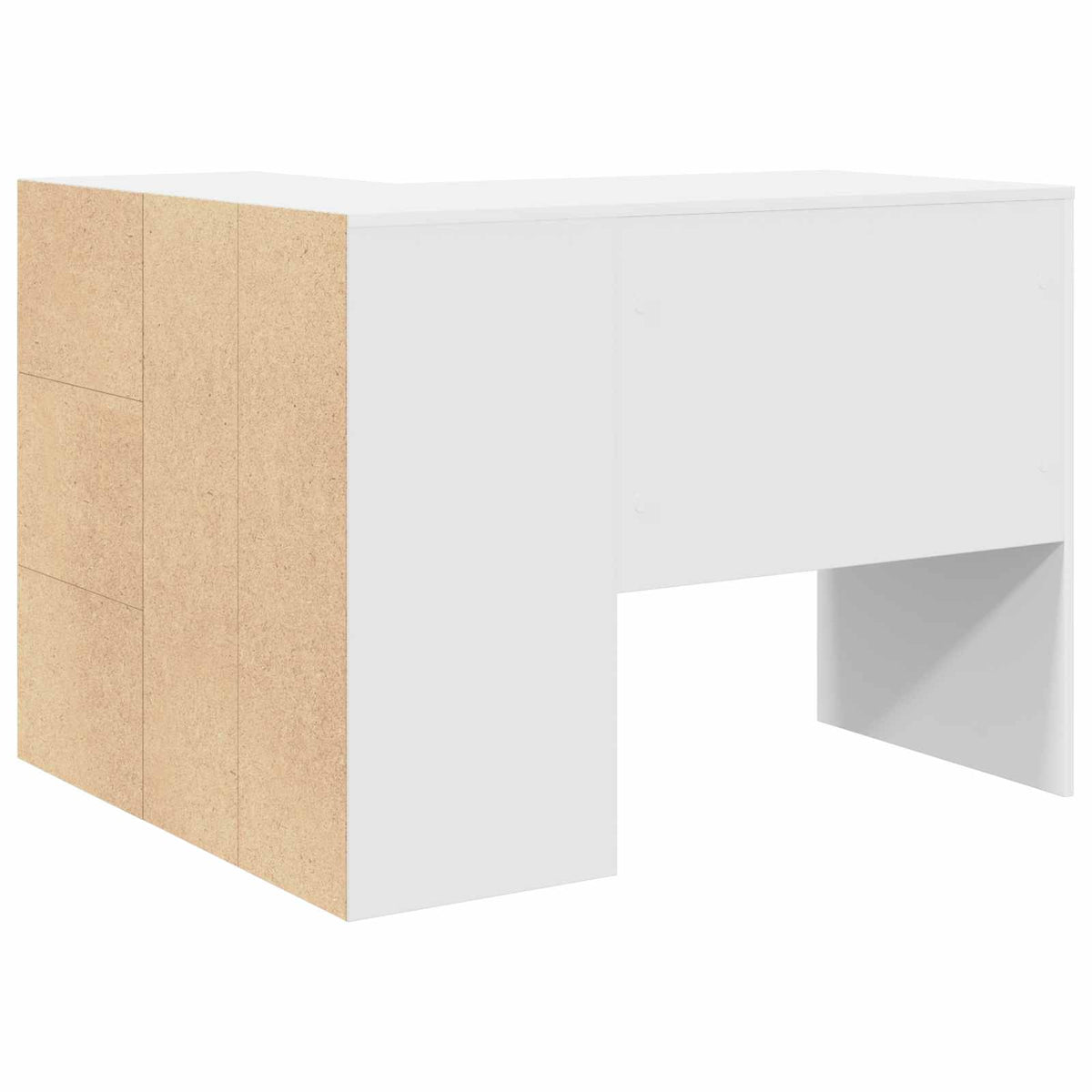 Eck-Schreibtisch mit Schubladen mit Regal Weiß 102 x 88 x 75 cm