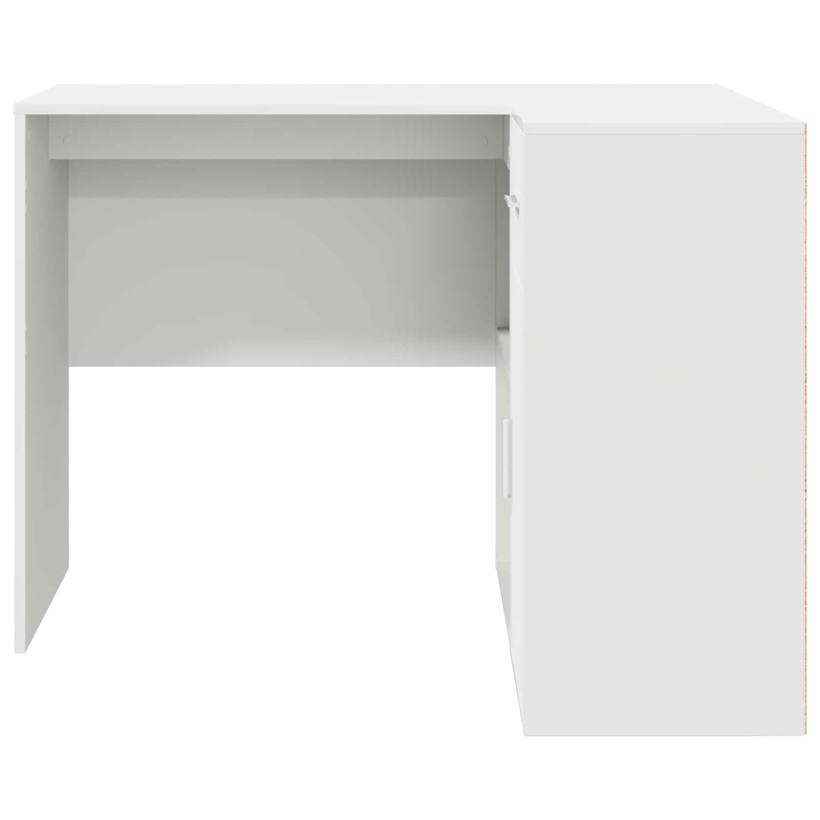 Eck-Schreibtisch mit Schubladen Weiß 102 x 88 x 75 cm