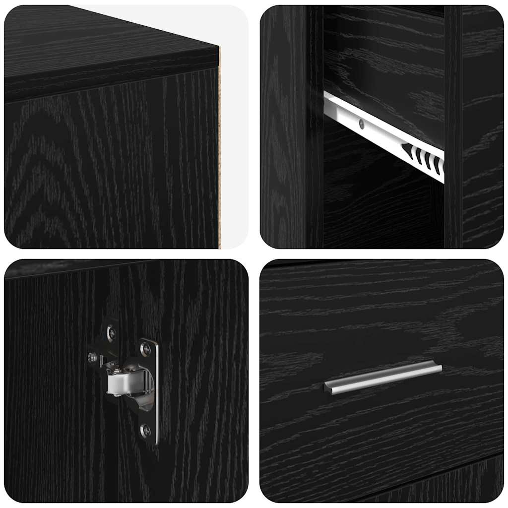 Eckschreibtisch mit Regal Schwarz Eichen-Optik 102 x 50 x 75 cm