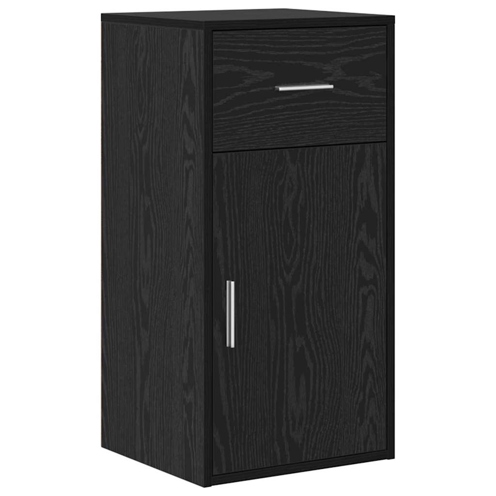 Eckschreibtisch mit Regal Schwarz Eichen-Optik 102 x 50 x 75 cm