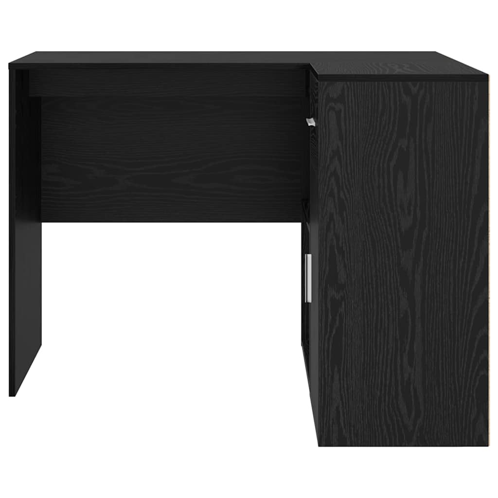 Eckschreibtisch mit Regal Schwarz Eichen-Optik 102 x 50 x 75 cm