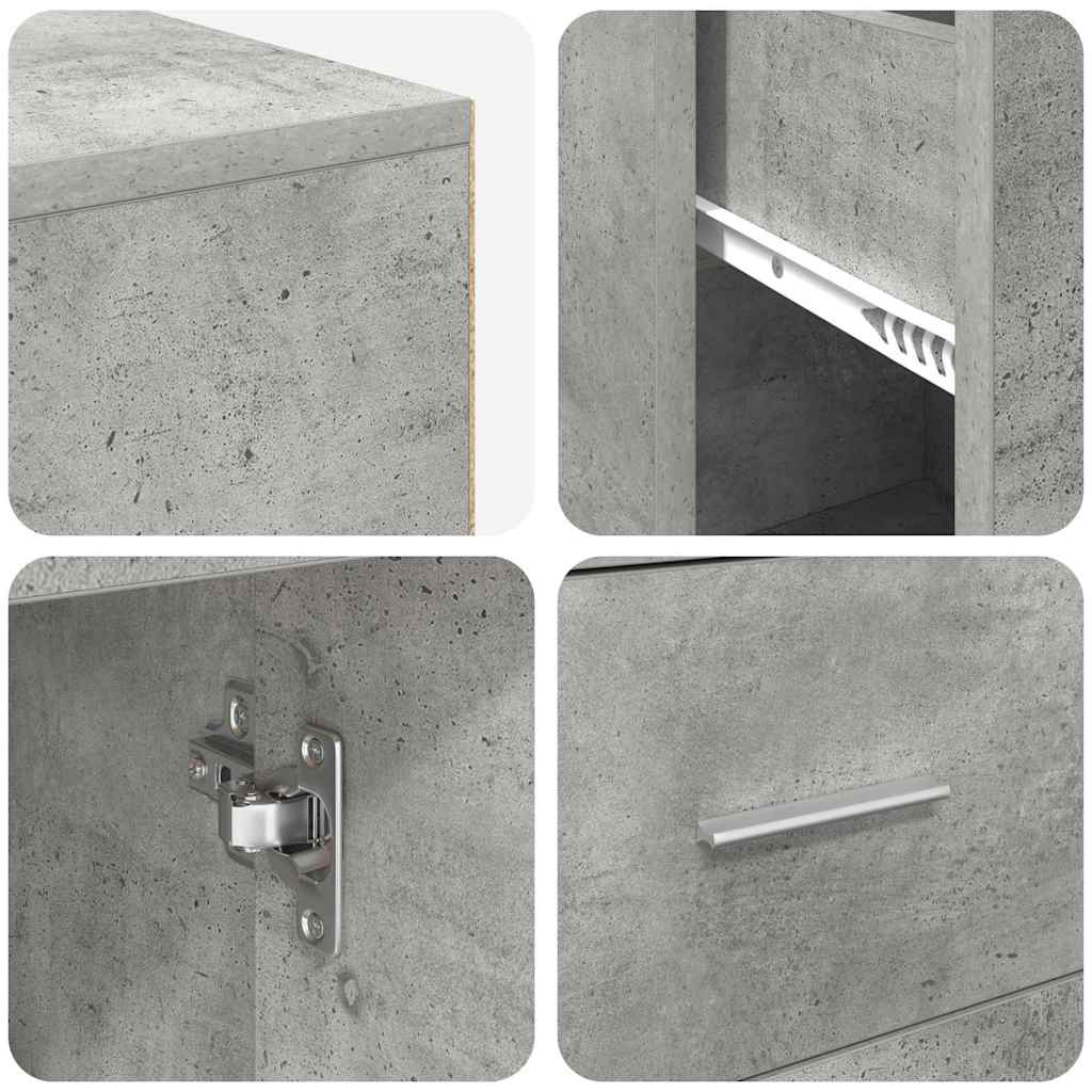 Eck-Schreibtisch mit Schubladen Beton Grau 102 x 88 x 75 cm