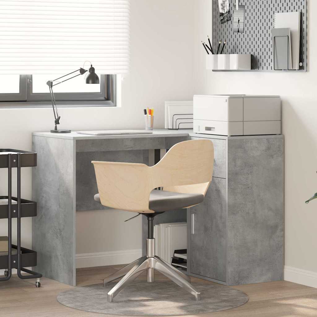 Eck-Schreibtisch mit Schubladen Beton Grau 102 x 88 x 75 cm