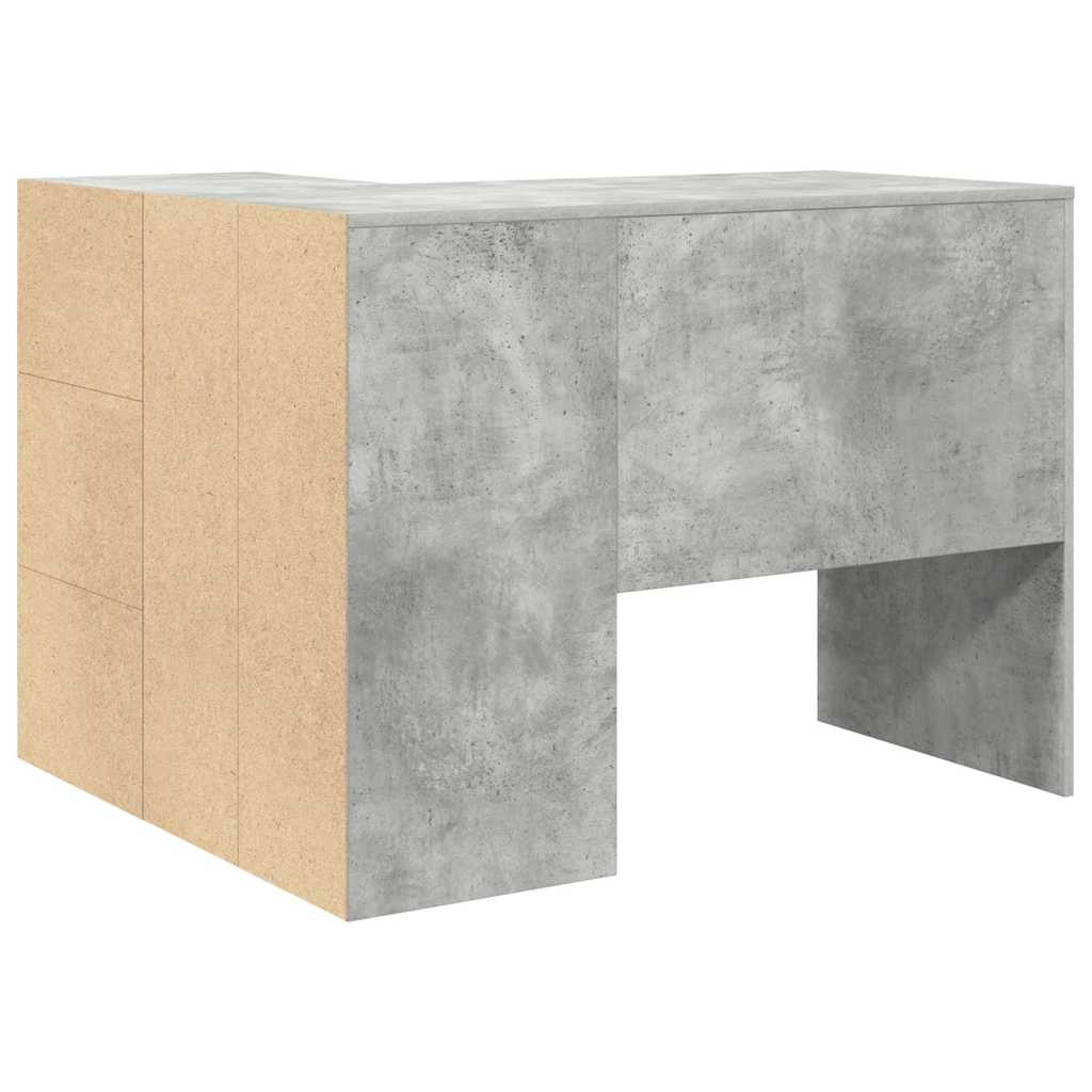 Eck-Schreibtisch mit Schubladen Beton Grau 102 x 88 x 75 cm