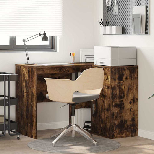 Eckschreibtisch mit Regal Geräucherte Eiche 102 x 50 x 75 cm