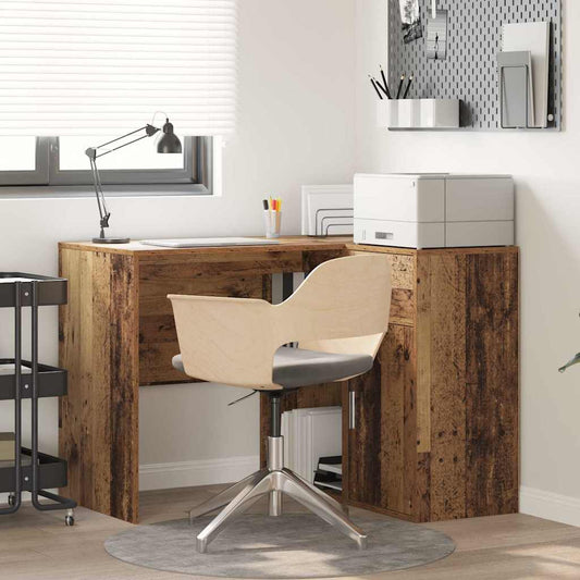 Eckschreibtisch mit Tür Altholz 102 x 50 x 75 cm Holzwerkstoff