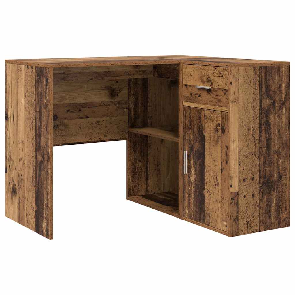 Eckschreibtisch mit Tür Altholz 102 x 50 x 75 cm Holzwerkstoff
