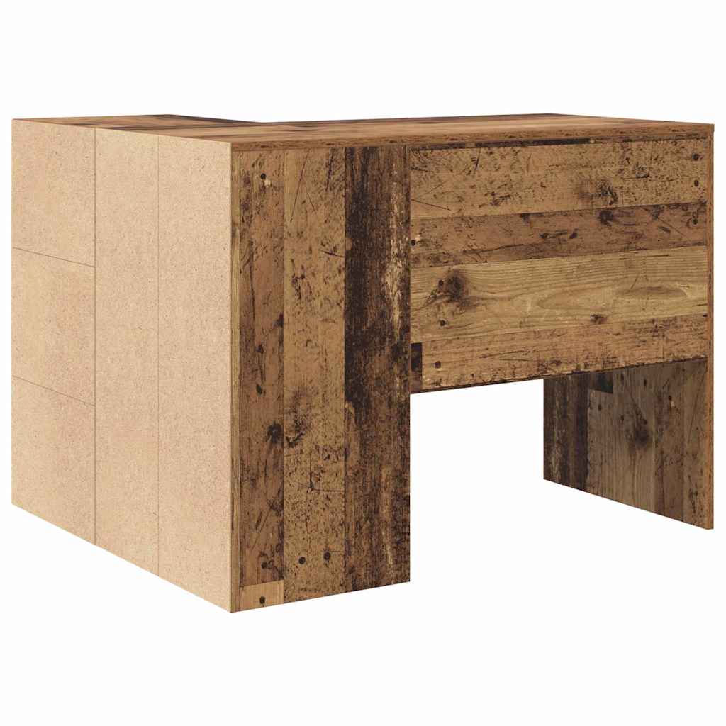 Eckschreibtisch mit Tür Altholz 102 x 50 x 75 cm Holzwerkstoff