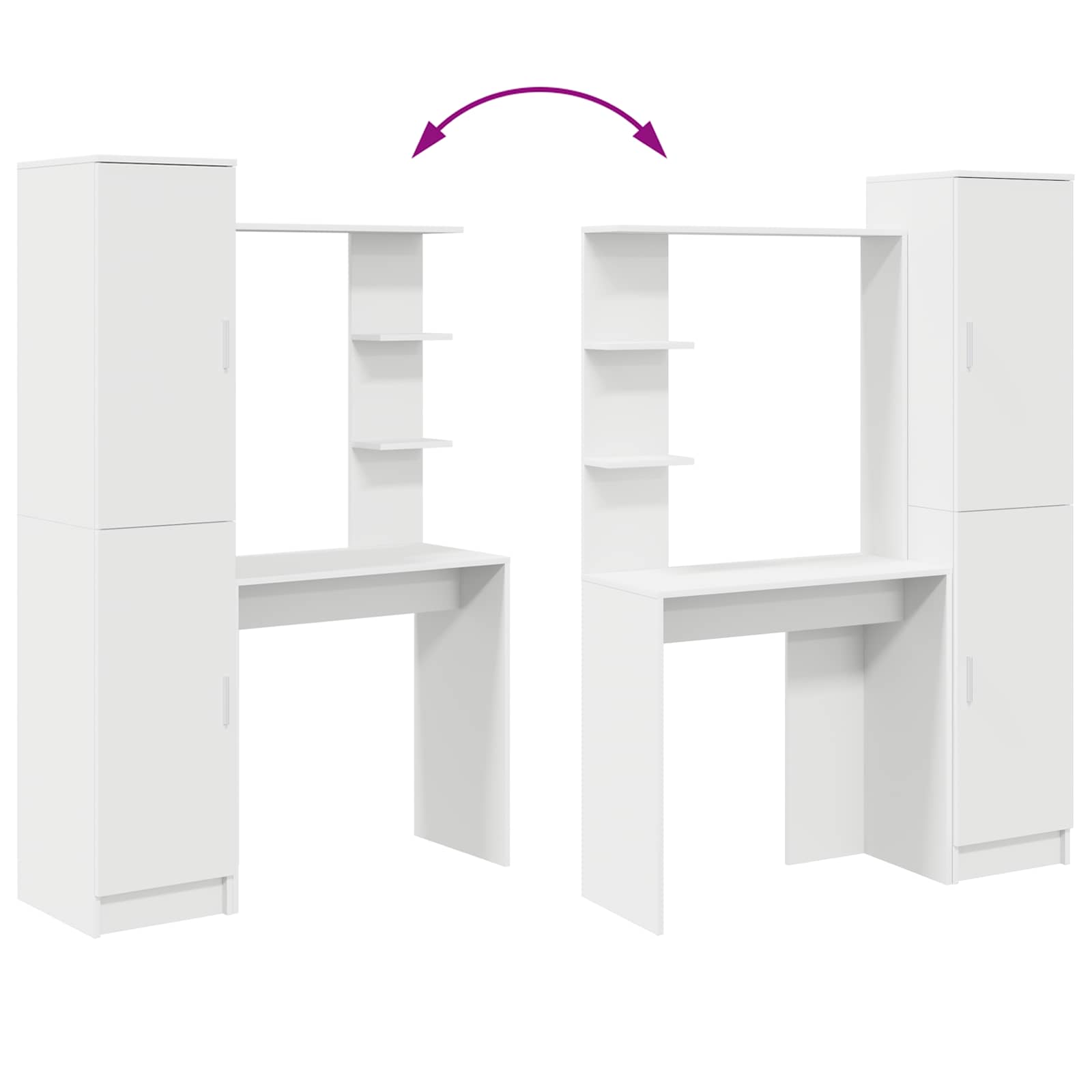 Schreibtisch Weiß 113,5 x 39 x 168 cm 2 stk.