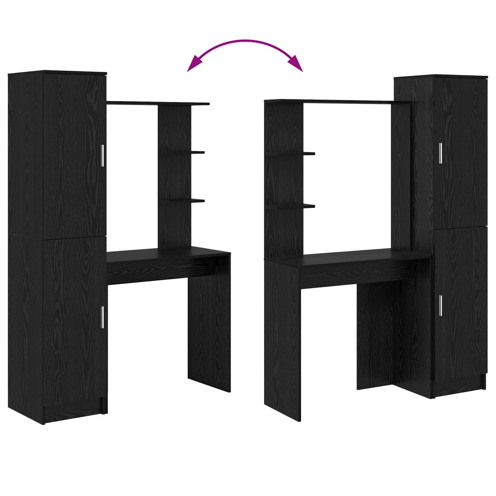 Schreibtisch 2 pcs Schwarz Eichen-Optik