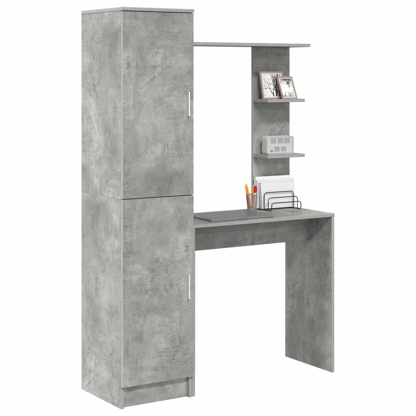 Schreibtisch Beton Grau 113,5 x 39 x 168 cm 2 stk.