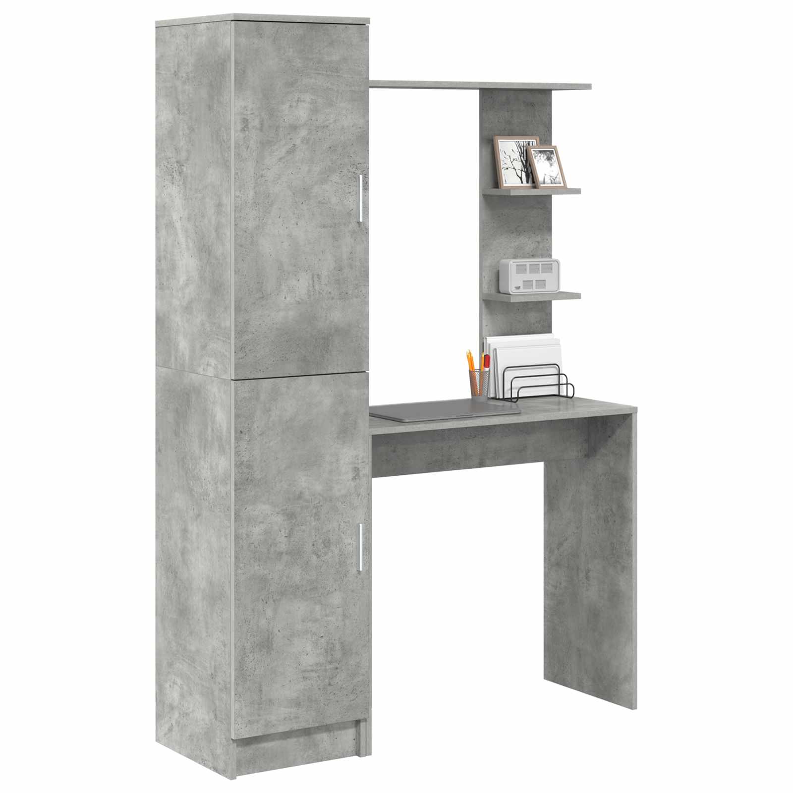 Schreibtisch Beton Grau 113,5 x 39 x 168 cm 2 stk.