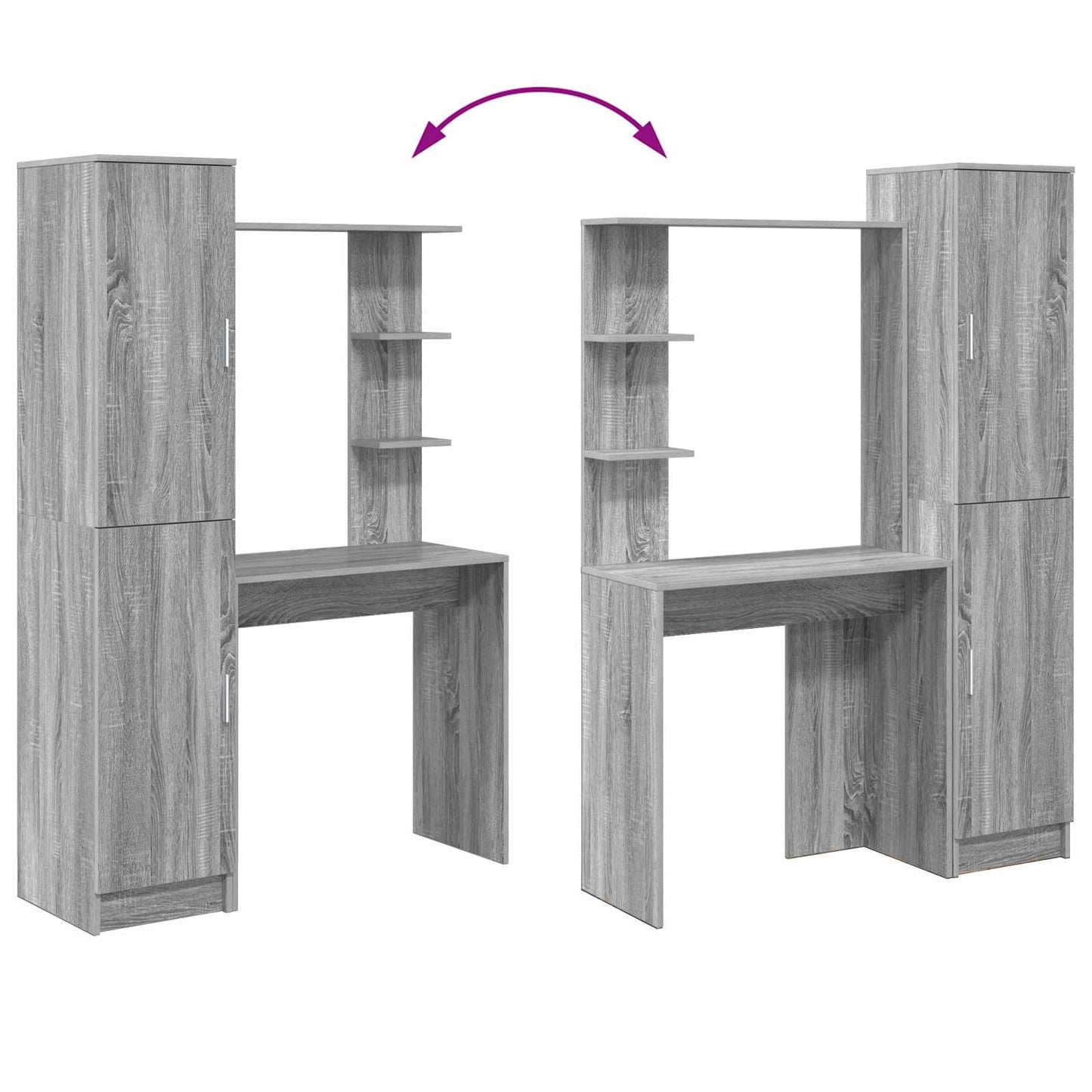 Schreibtisch 2 pcs Graues Sonoma