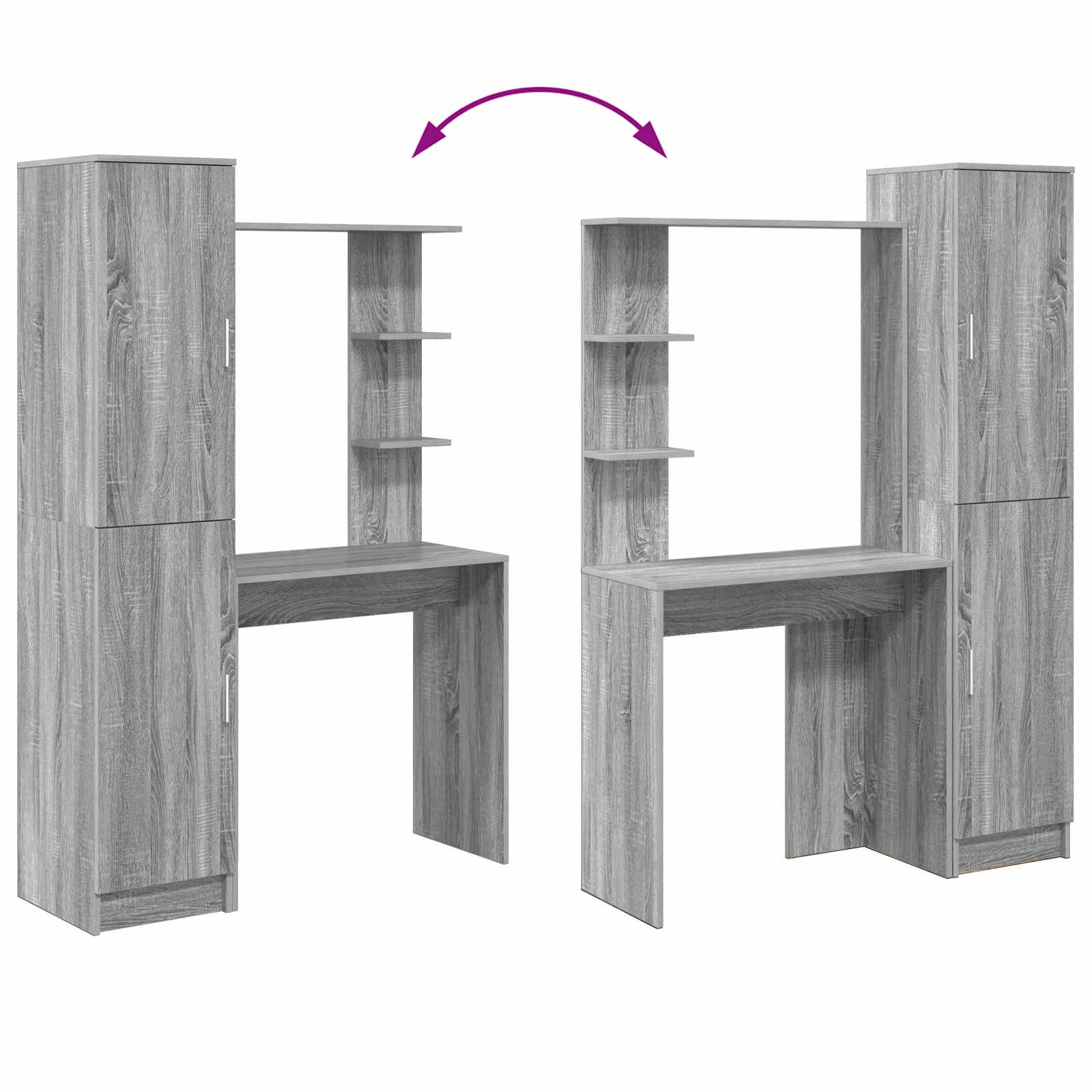 Schreibtisch 2 pcs Graues Sonoma