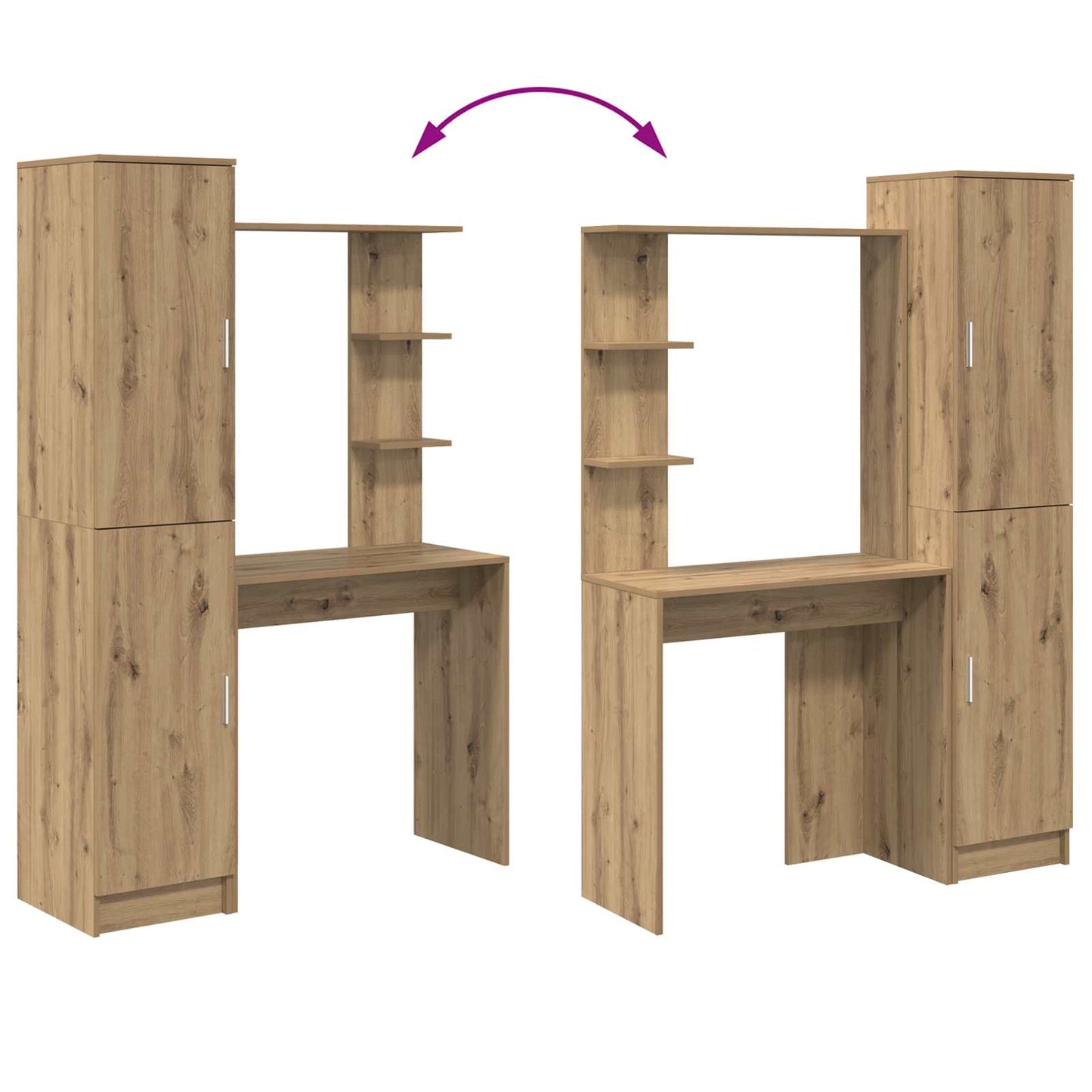 Schreibtisch Artisan-Eiche 113,5 x 39 x 168 cm 2 Stk.