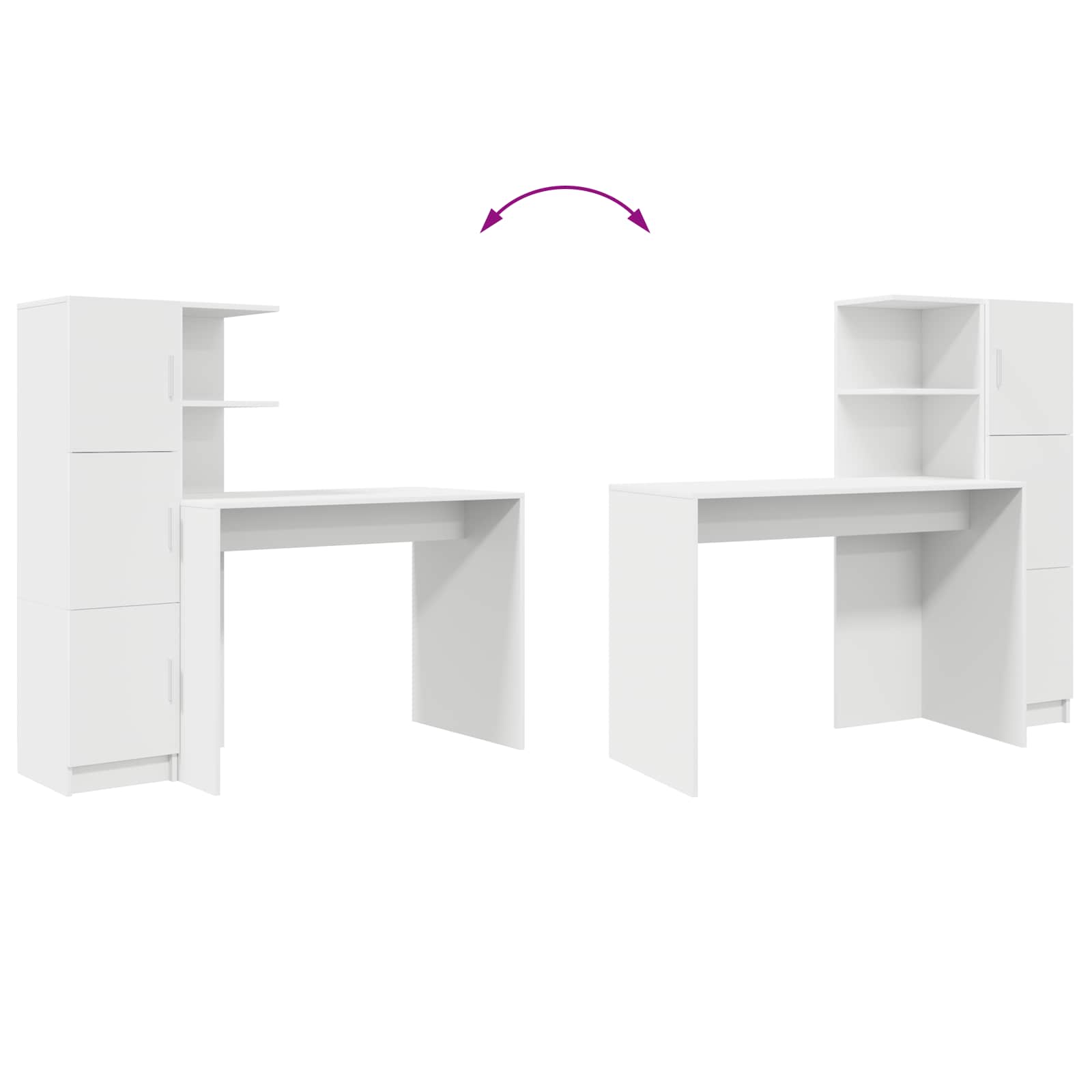 Schreibtisch Weiß 133,5 x 50 x 124 cm 2 stk.