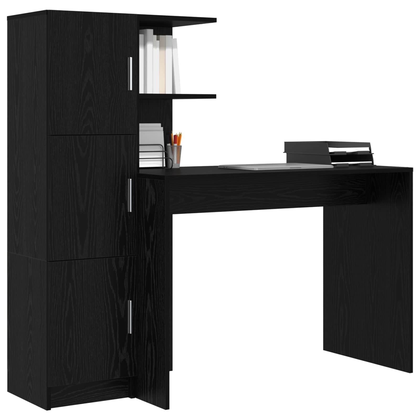Schreibtisch Schwarz Eichen-Optik 133,5 x 50 x 124 cm 2 stk.