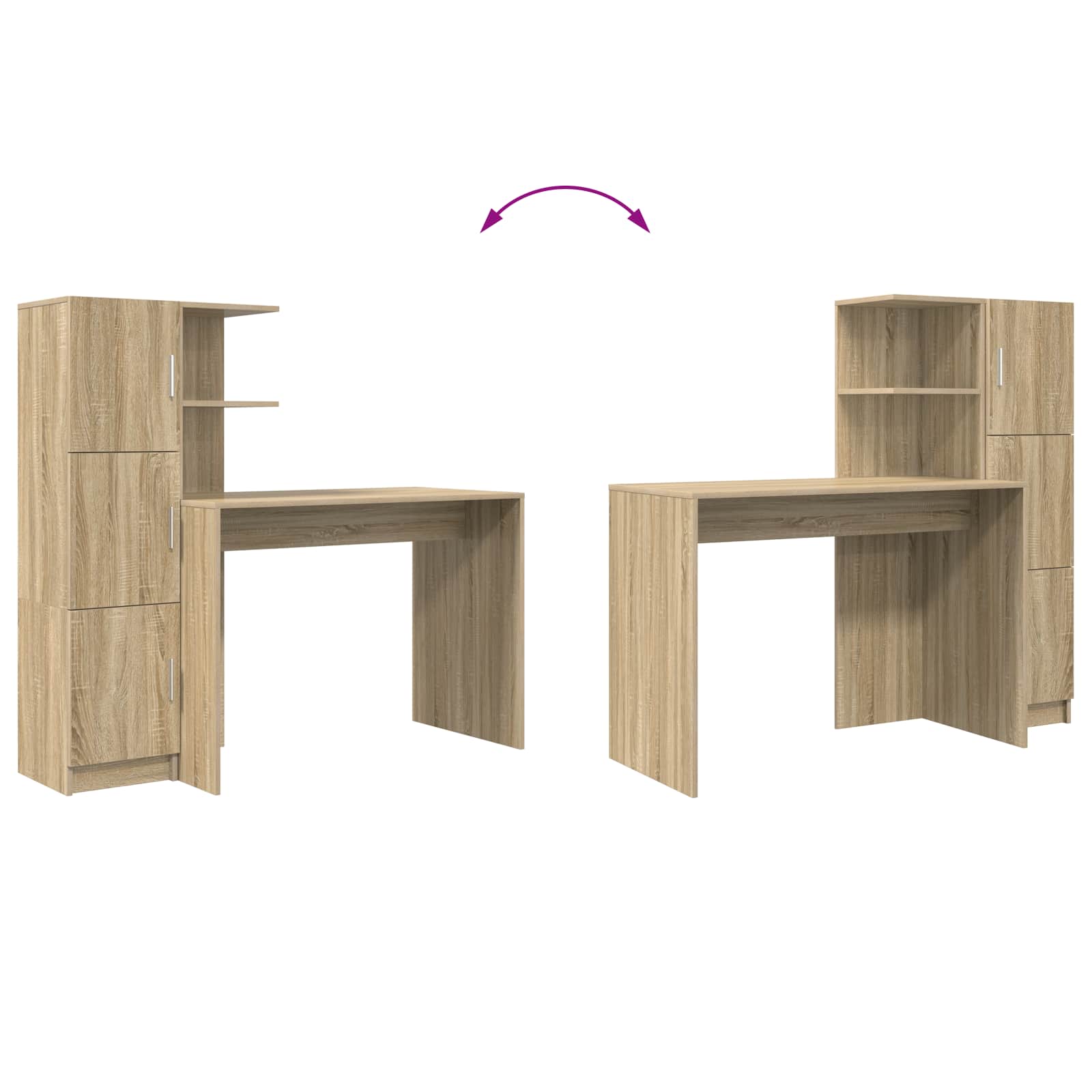 Schreibtisch Sonoma-Eiche 133,5 x 50 x 124 cm 2 stk.