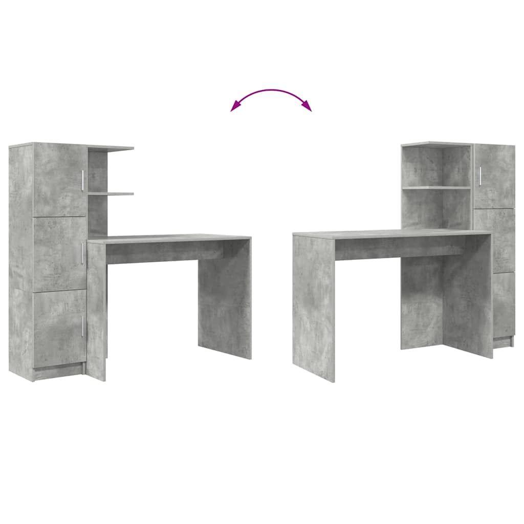 Schreibtisch 2 pcs Beton Grau