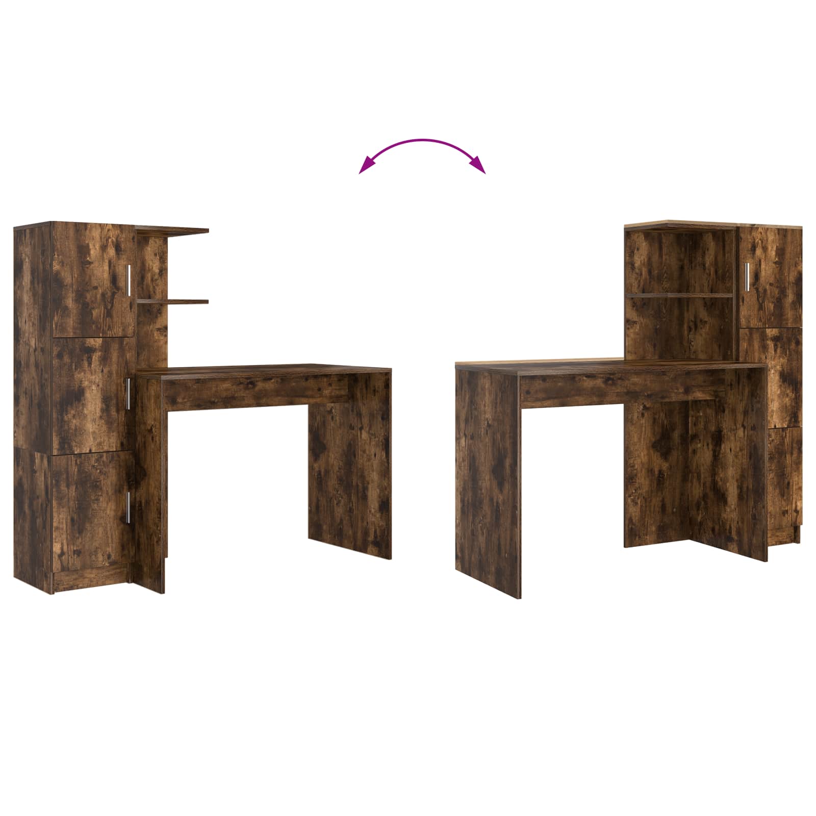 Schreibtisch 2 pcs Geräucherte Eiche