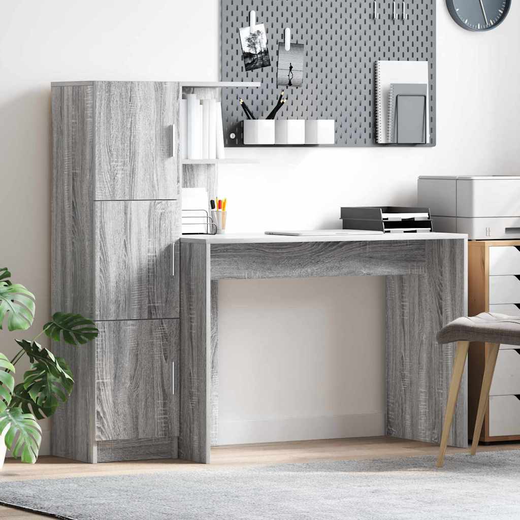 Schreibtisch Graues Sonoma 133,5 x 50 x 124 cm 2 stk.
