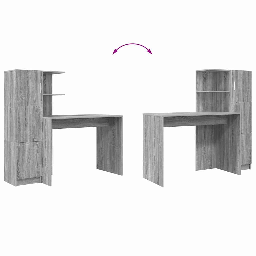 Schreibtisch Graues Sonoma 133,5 x 50 x 124 cm 2 stk.