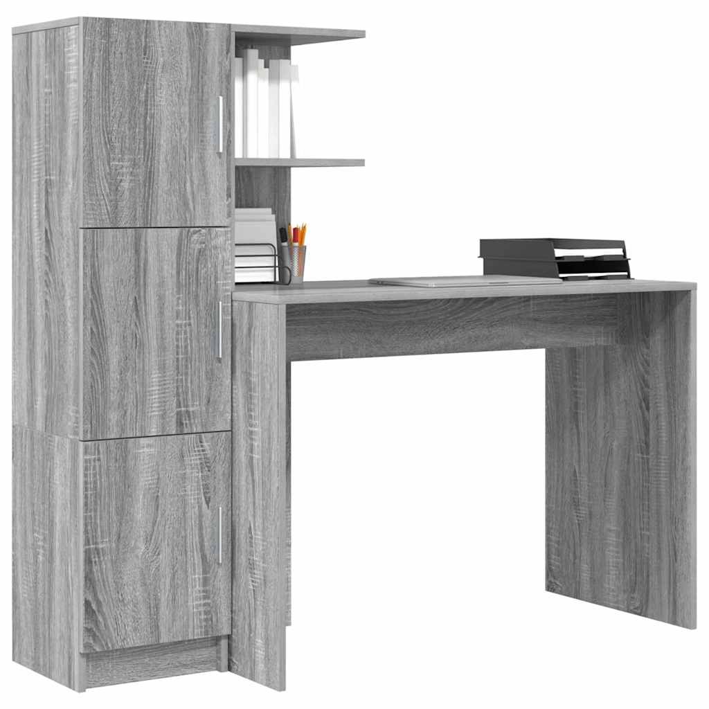 Schreibtisch Graues Sonoma 133,5 x 50 x 124 cm 2 stk.