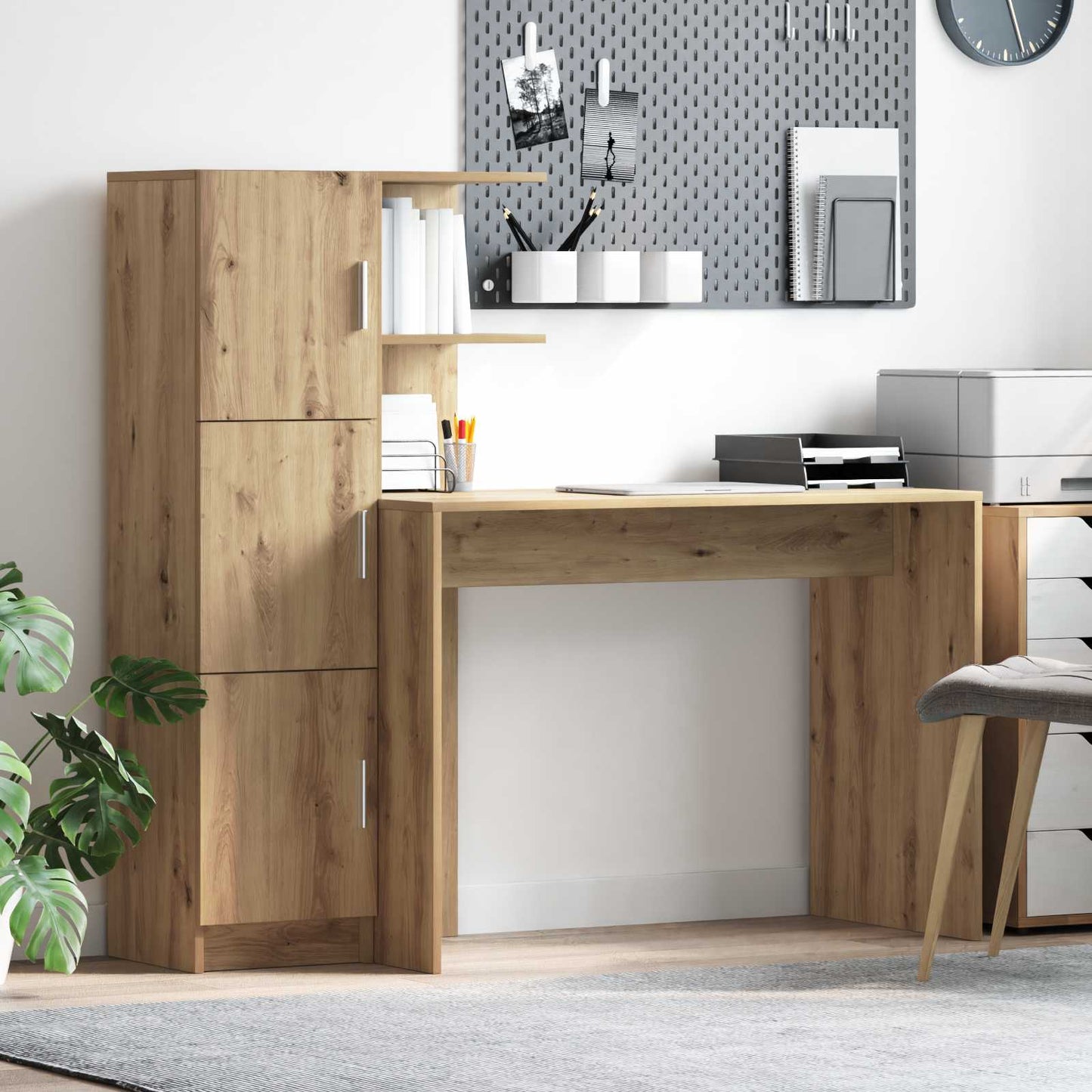 Schreibtisch Artisan-Eiche 133,5 x 50 x 124 cm 2 Stk.