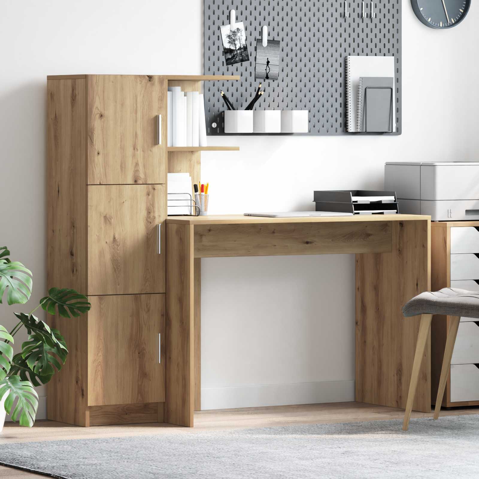 Schreibtisch Artisan-Eiche 133,5 x 50 x 124 cm 2 Stk.