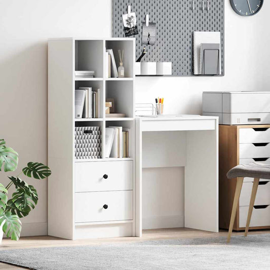 Schreibtisch mit Stauraum 2 pcs Weiß 45,5 x 34 x 127 cm