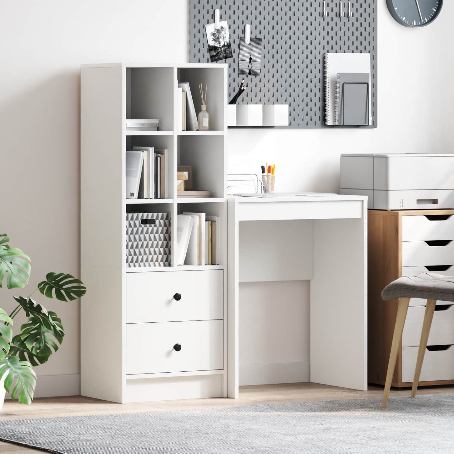 Schreibtisch Weiß 105,5 x 34 x 127 cm 2 stk.