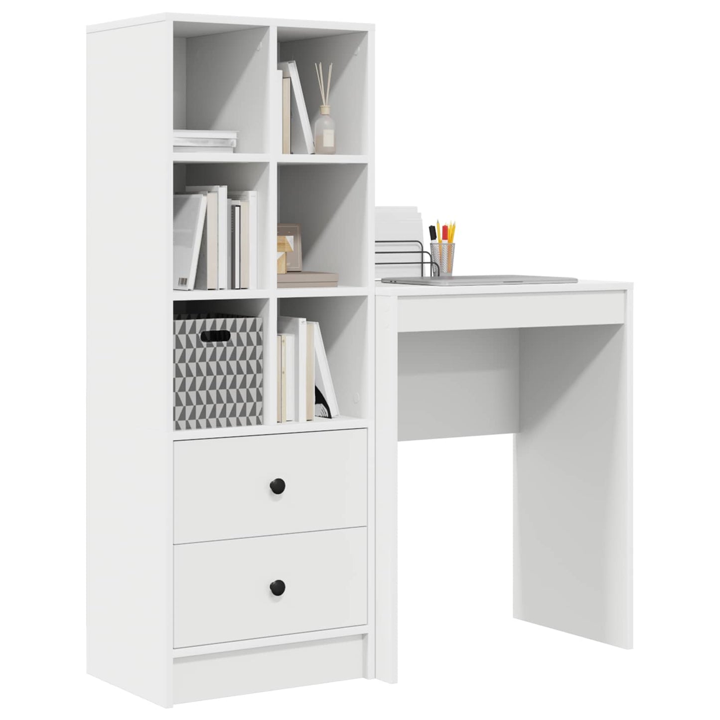 Schreibtisch Weiß 105,5 x 34 x 127 cm 2 stk.