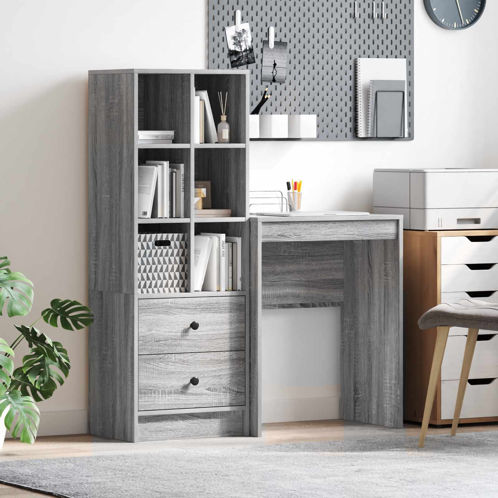 Schreibtisch Graues Sonoma 105,5 x 34 x 127 cm 2 stk.