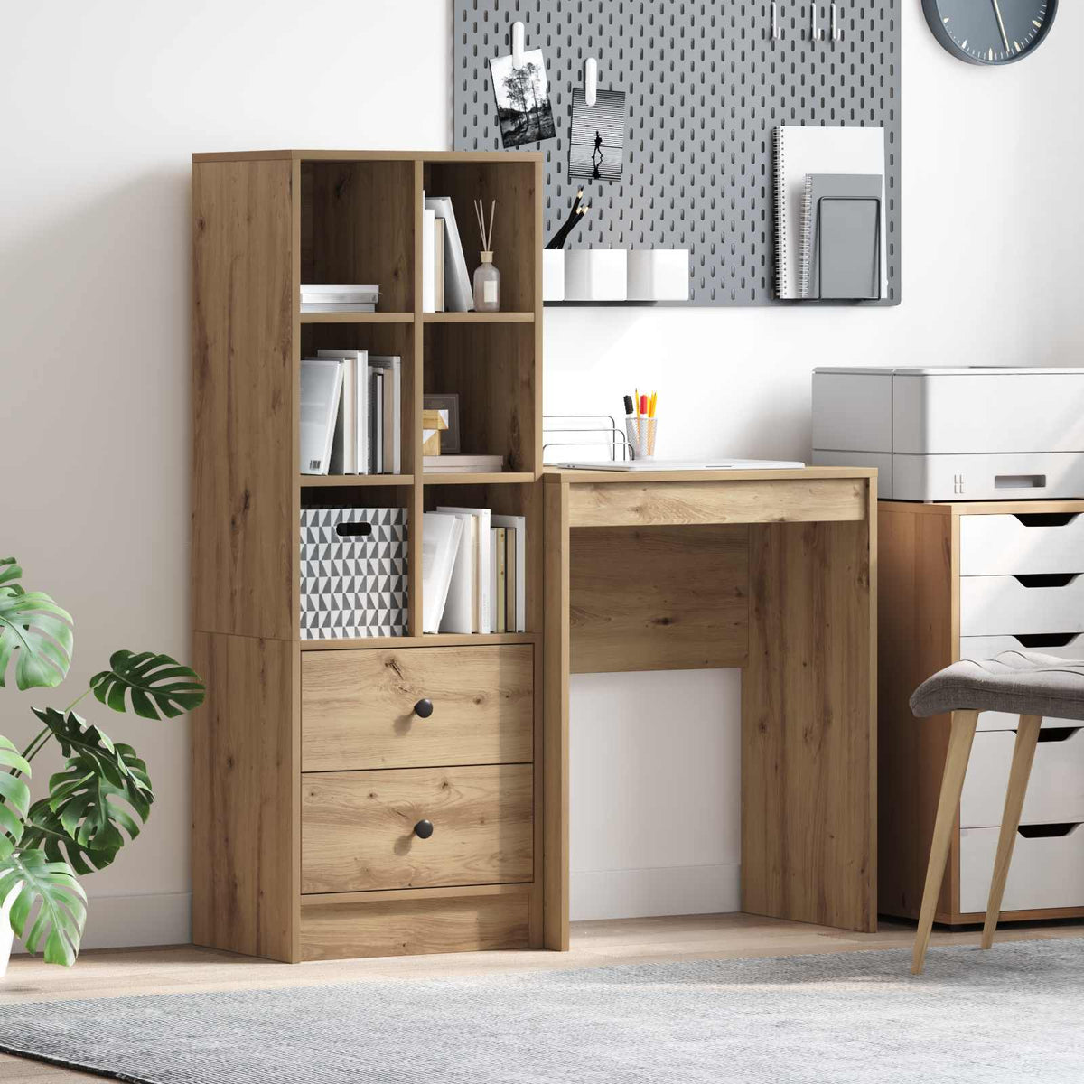 Schreibtisch Artisan-Eiche 105,5 x 34 x 127 cm 2 Stk.