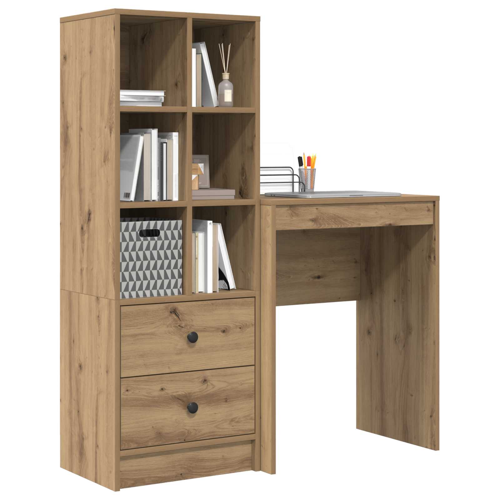 Schreibtisch Artisan-Eiche 105,5 x 34 x 127 cm 2 Stk.