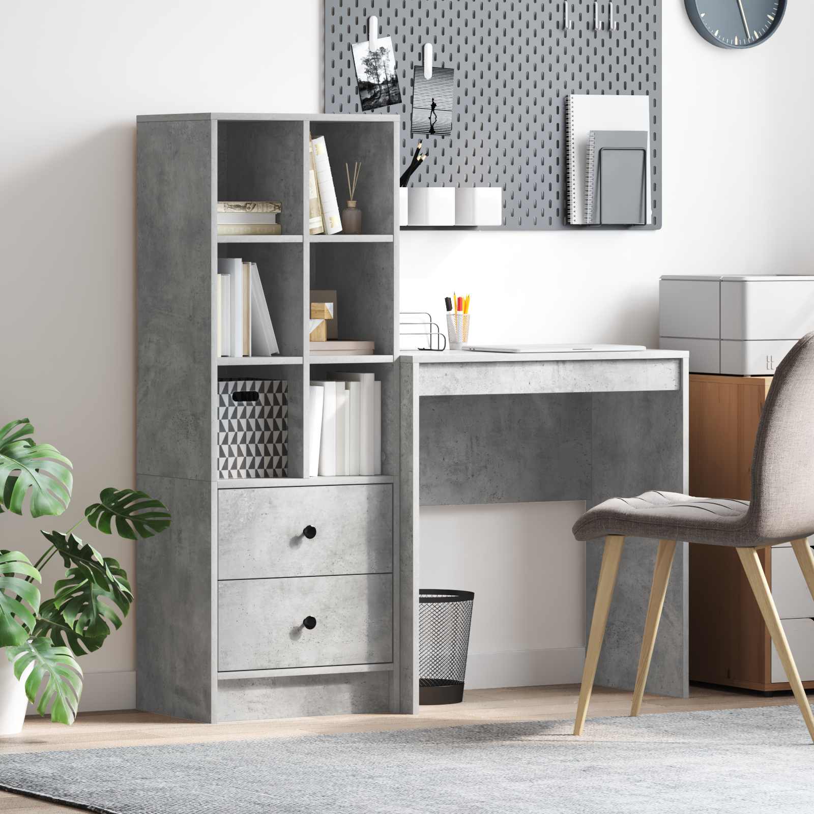 Schreibtisch Beton Grau 115,5 x 40 x 127 cm 2 stk.
