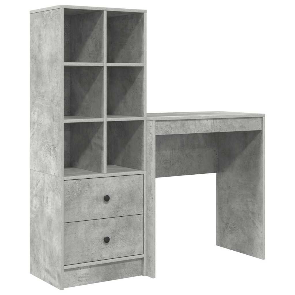 Schreibtisch mit Stauraum 2 pcs Beton Grau 70 x 40 x 76 cm