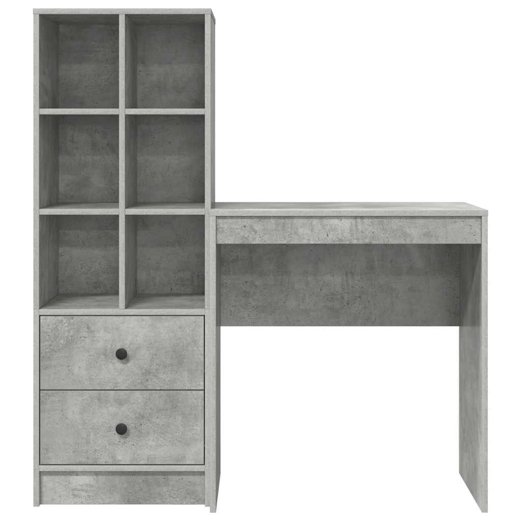 Schreibtisch mit Stauraum 2 pcs Beton Grau 70 x 40 x 76 cm
