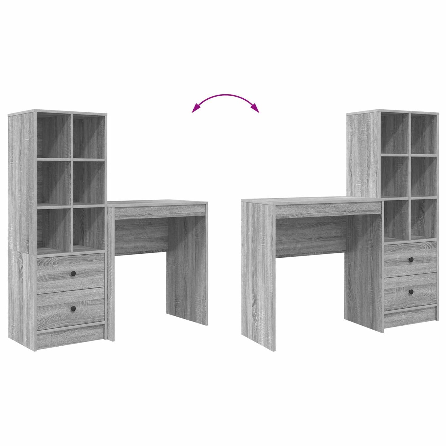 Schreibtisch Graues Sonoma 115,5 x 40 x 127 cm 2 stk.