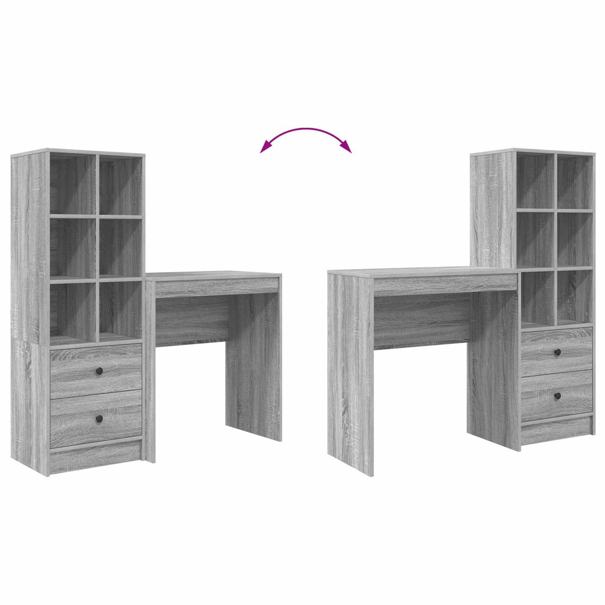 Schreibtisch Graues Sonoma 115,5 x 40 x 127 cm 2 stk.