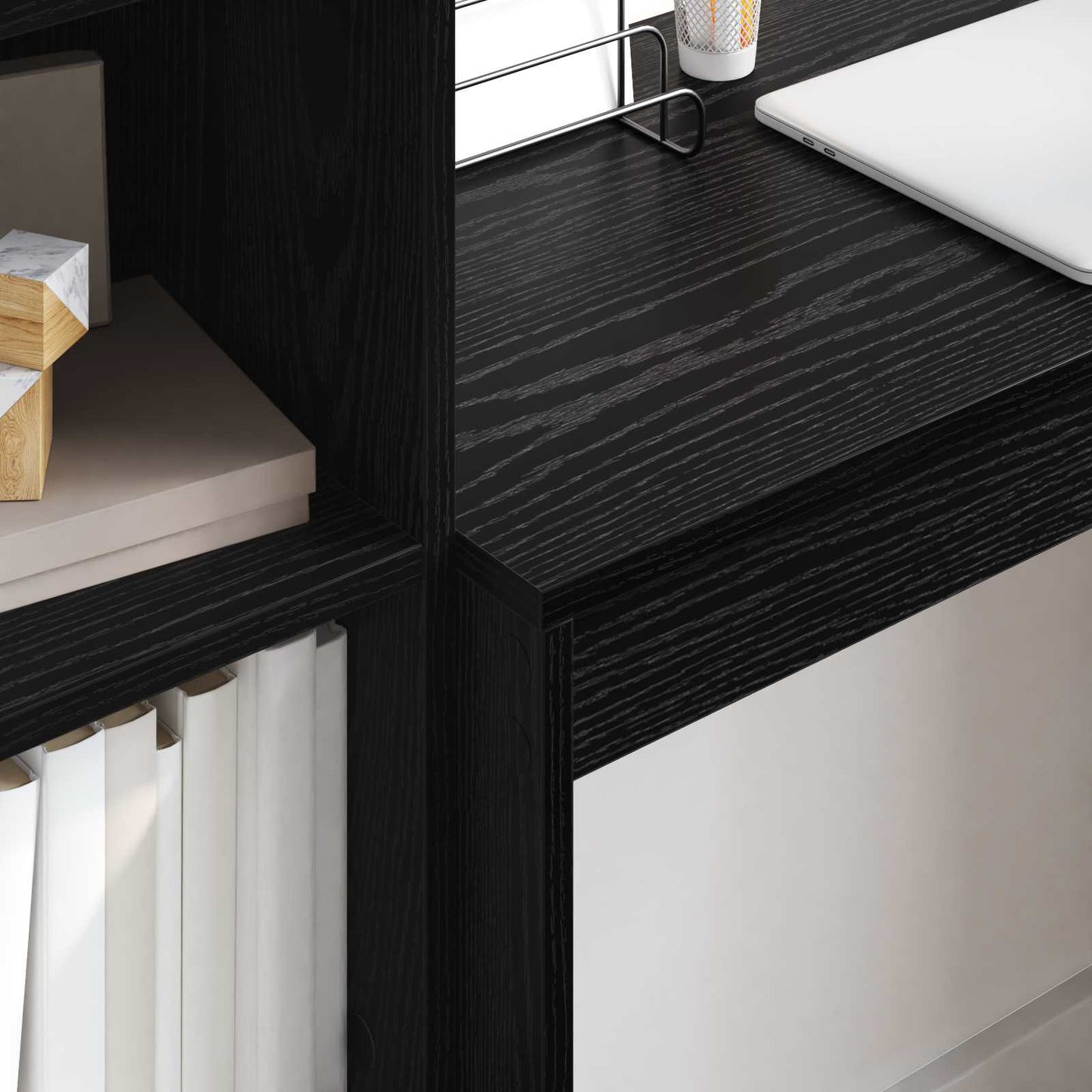 Schreibtisch Schwarz Eichen-Optik 125,5 x 40 x 127 cm 2 stk.