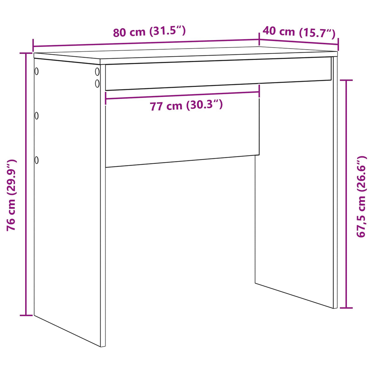 Schreibtisch Schwarz Eichen-Optik 125,5 x 40 x 127 cm 2 stk.