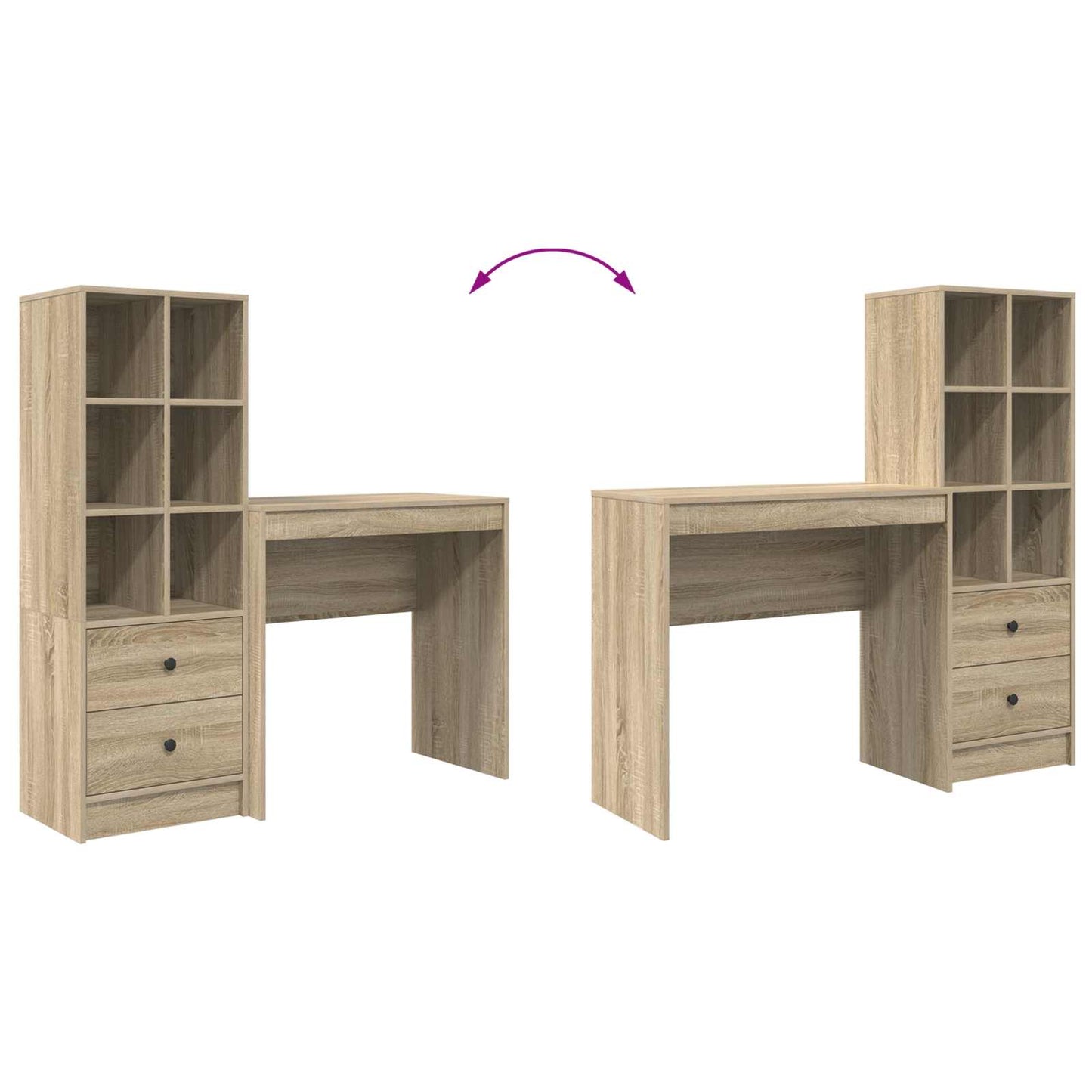 Schreibtisch Sonoma-Eiche 125,5 x 40 x 127 cm 2 stk.