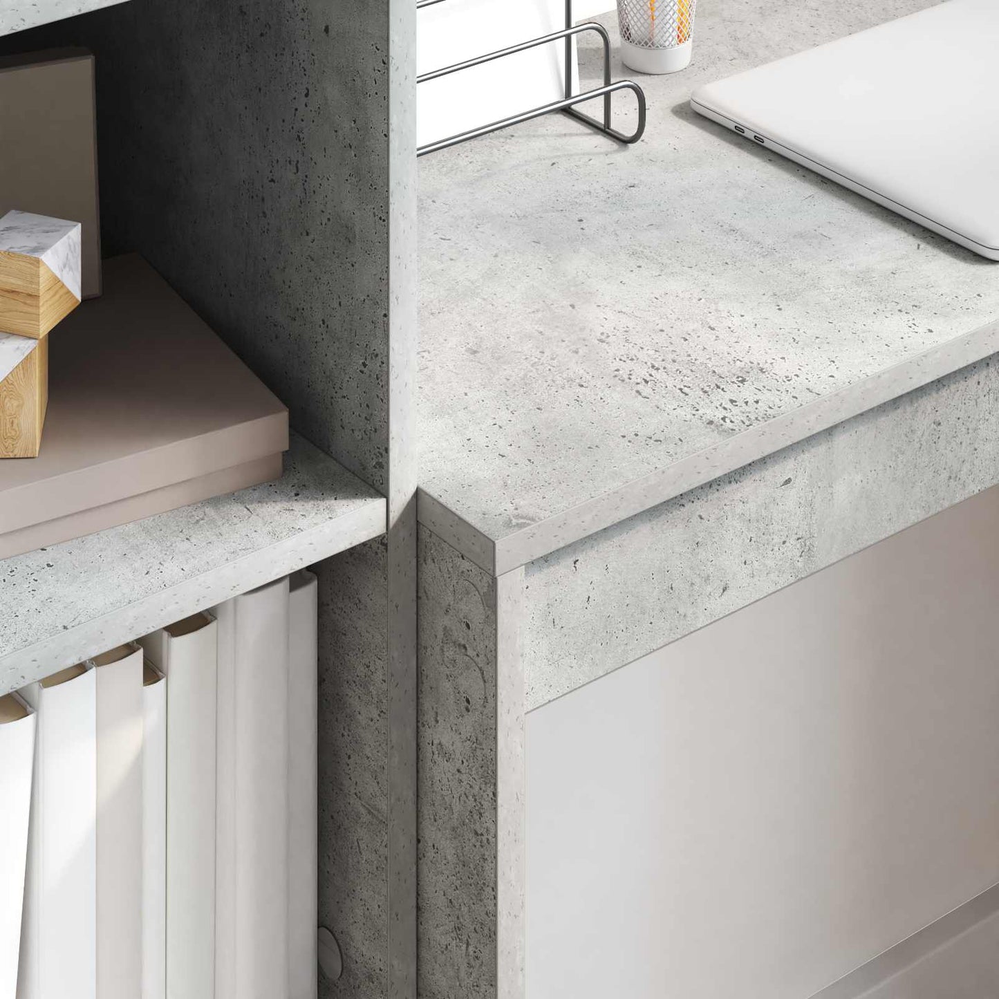 Schreibtisch Beton Grau 125,5 x 40 x 127 cm 2 stk.