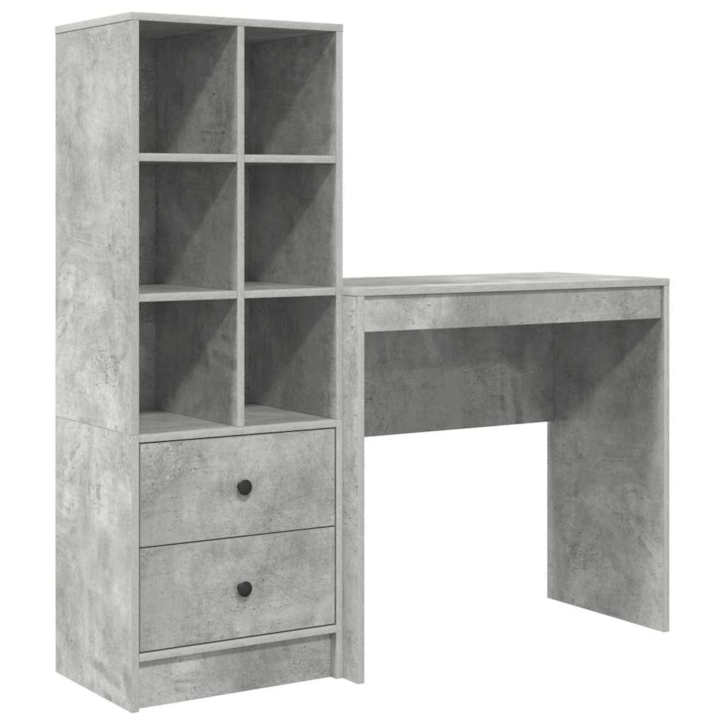 Schreibtisch mit Stauraum 2 pcs Beton Grau 80 x 40 x 76 cm