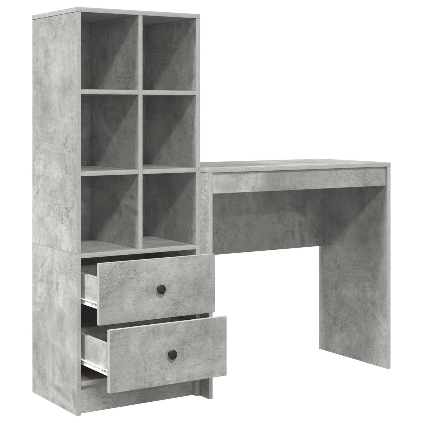 Schreibtisch Beton Grau 125,5 x 40 x 127 cm 2 stk.