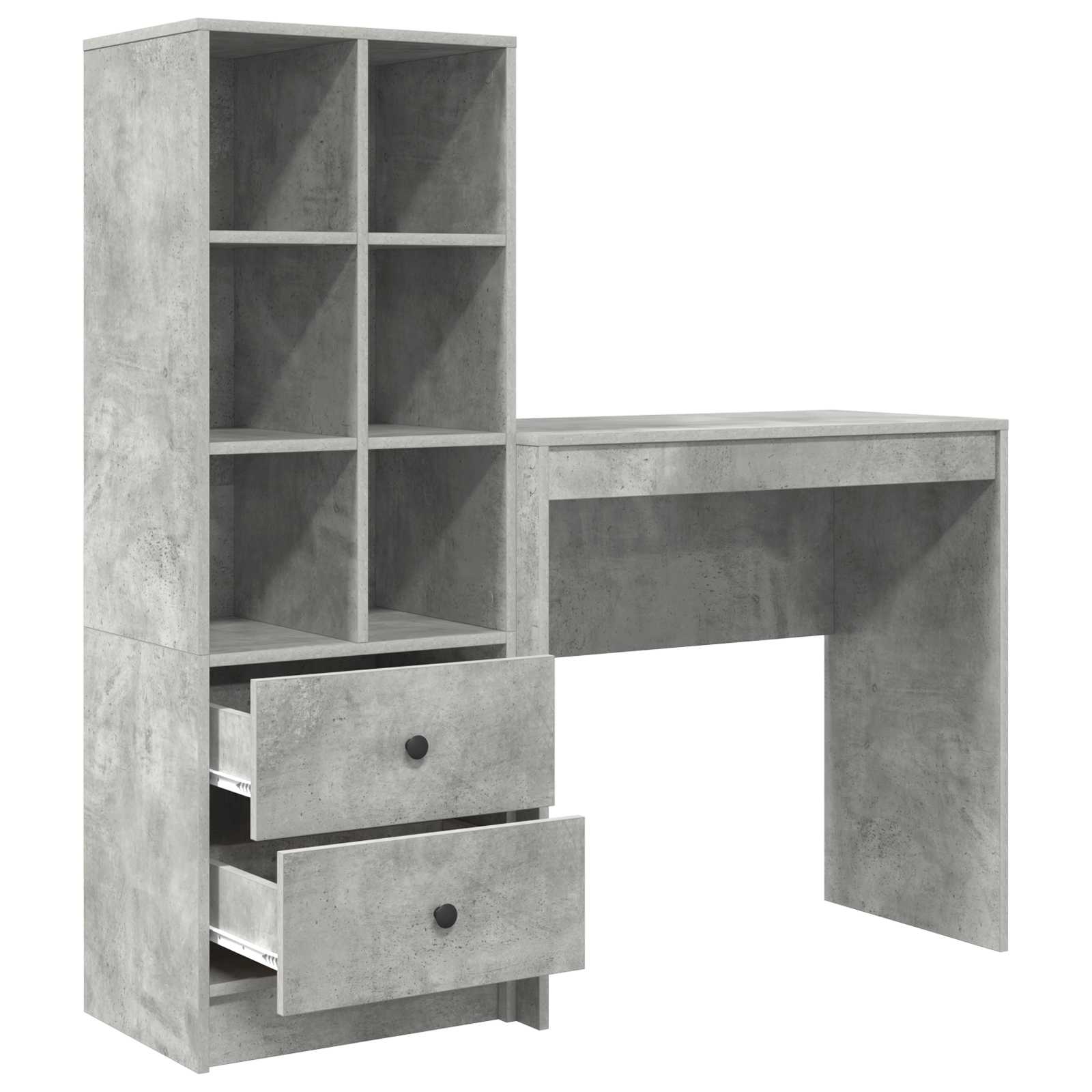Schreibtisch Beton Grau 125,5 x 40 x 127 cm 2 stk.