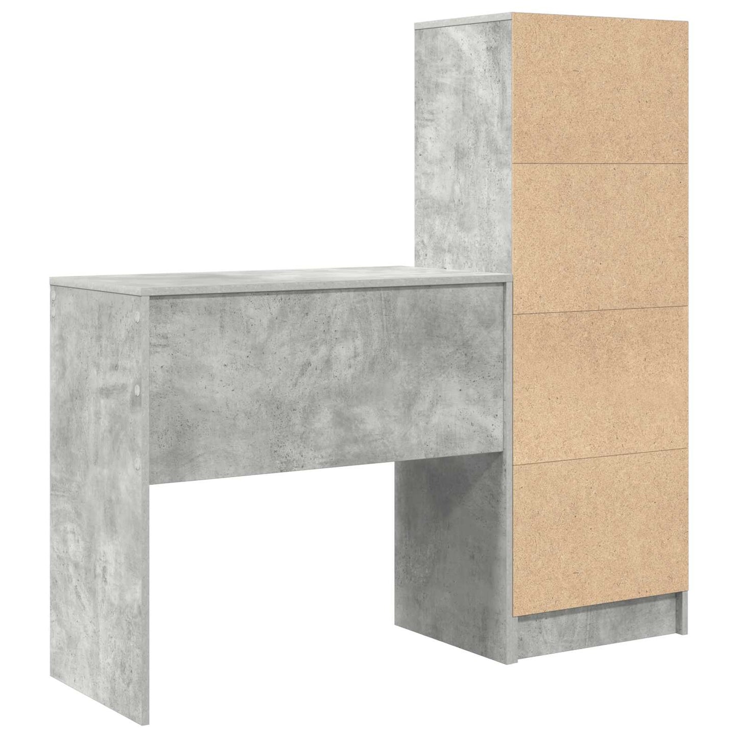 Schreibtisch Beton Grau 125,5 x 40 x 127 cm 2 stk.